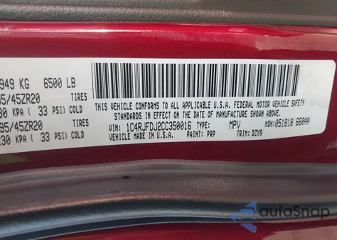 2012 Jeep Grand Cherokee Srt8 z USA, uszkodzony, nr VIN 1C4RJFDJ2CC350016